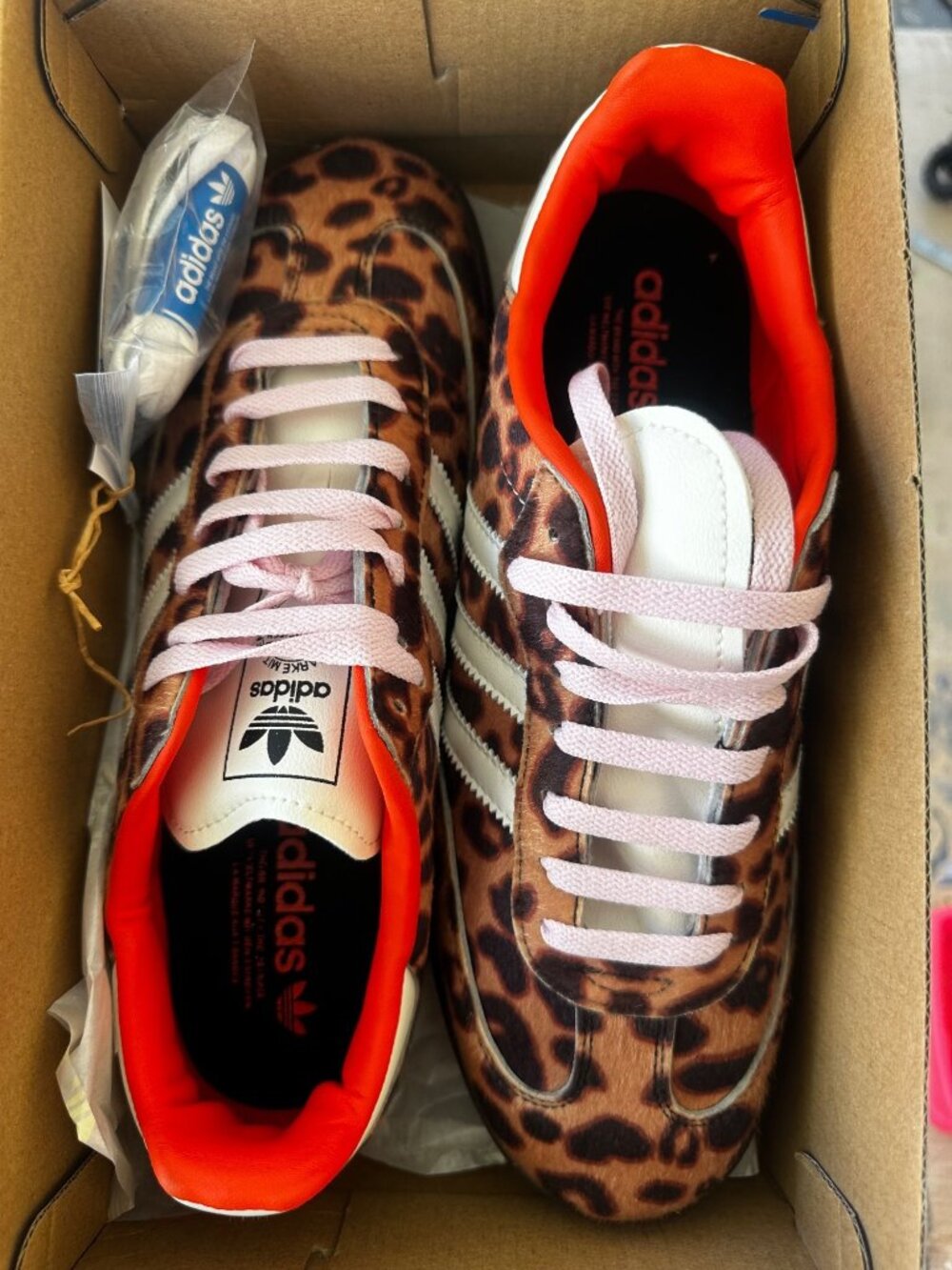 Adidas Samba OG Red Leopard Print Striped Trainers Sneakers Mens 9.5 Womens 10.5 - Picture 12 of 15